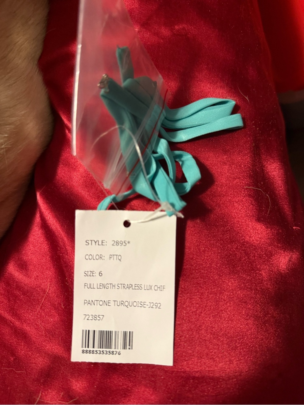 Turquoise Strapless Full-Length Wedding Dress - Size 6 - Picture 2 of 6